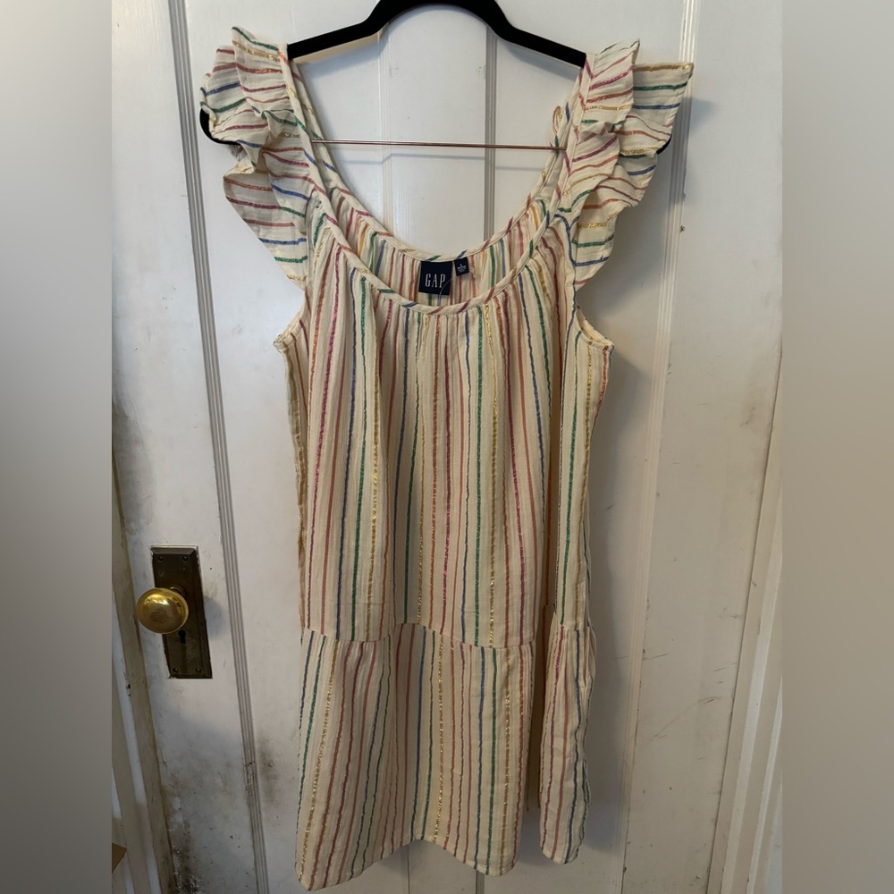 BNWT - Gap Rainbow Striped Dress w/ Pockets (Sz Large Petite)